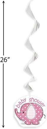 Unique Baby Shower Pink Elephant Hanging Swirl Decorations, 26-Inch-011179416721-LR-323738-3-LR eShop