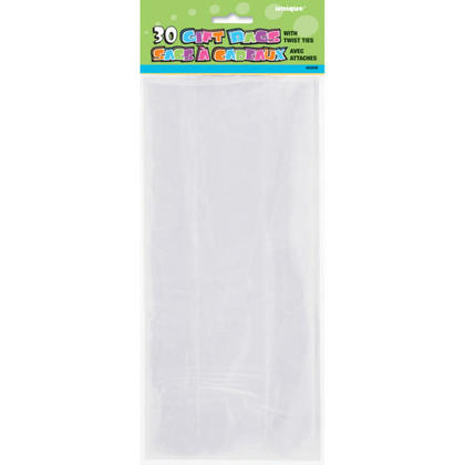 Unique Cellophane Favor Bags - Clear, 30 count-011179620081-LR-307209-1-LR eShop