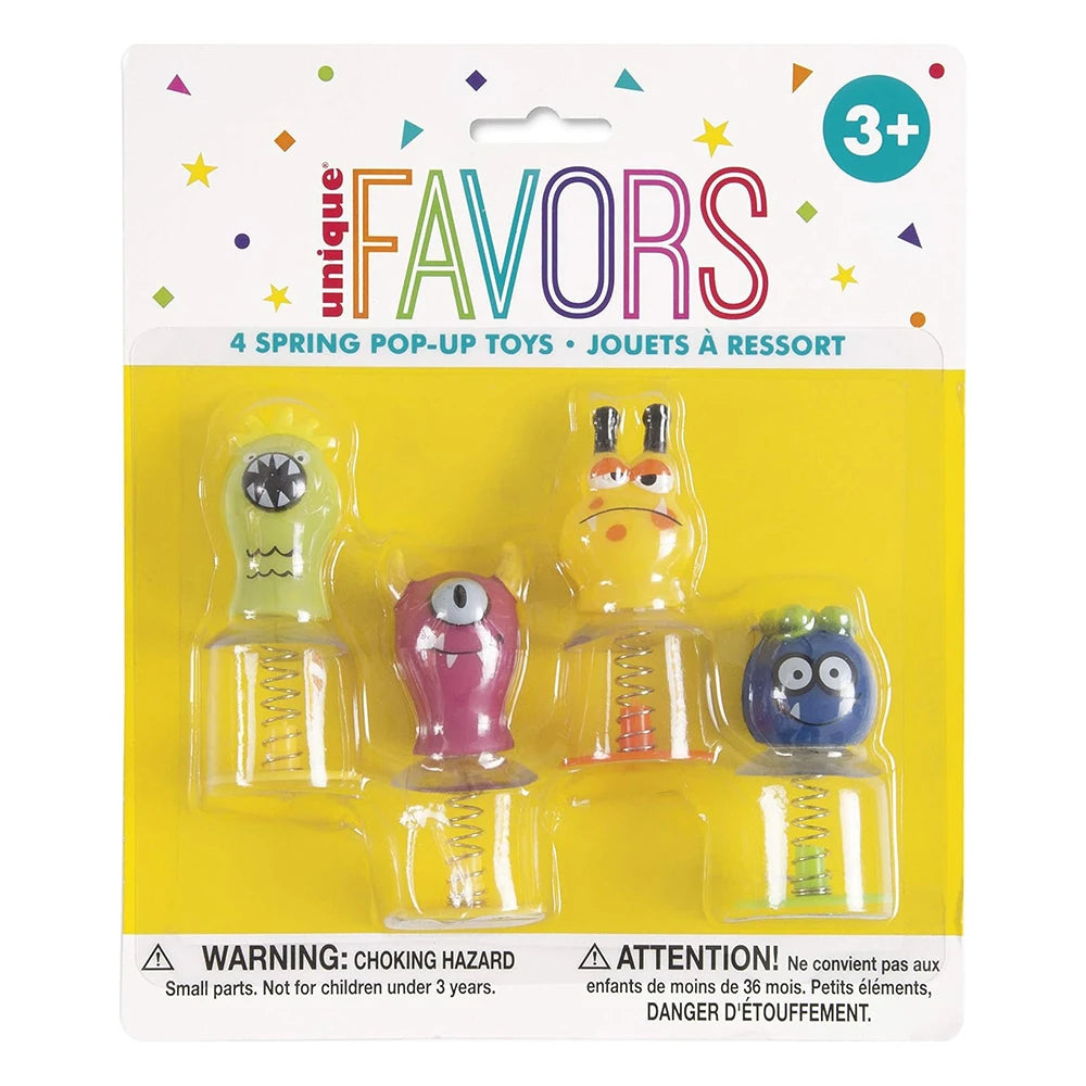 Unique Favors Monster Toy Spring Pop-Up - Assorted, 4 count-011179847242-LR-333394-1-LR eShop