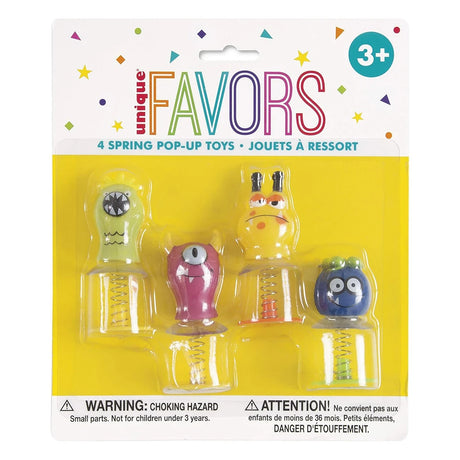 Unique Favors Monster Toy Spring Pop-Up - Assorted, 4 count-011179847242-LR-333394-1-LR eShop
