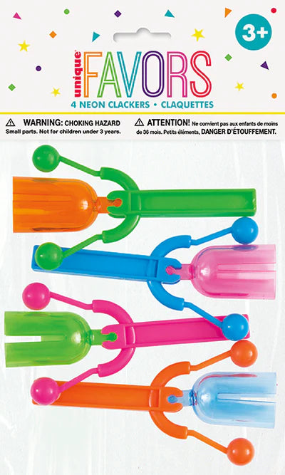 Unique Neon Clacker Noisemakers, 4 pack-011179847174-LR-336826-1-LR eShop