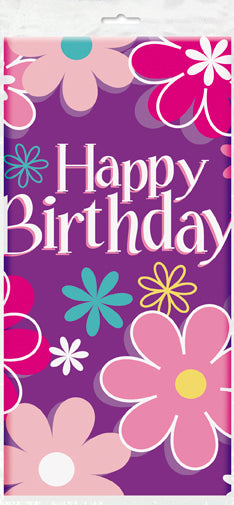 Unique Patterned Rectangular Plastic Table Cover, 54" x 84" - Birthday Blossom-011179402731-LR-307196-1-LR eShop