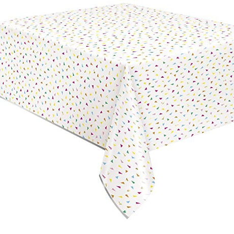 Unique Patterned Rectangular Plastic Table Cover, 54" x 84" - Triangle Birthday-011179261932-LR-359563-2-LR eShop