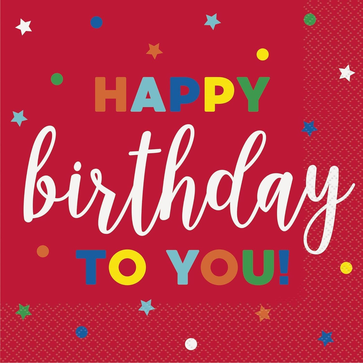 Unique Patterned Square Party Napkins - Dots & Stars Birthday, 16 count-011179225422-LR-359558-1-LR eShop