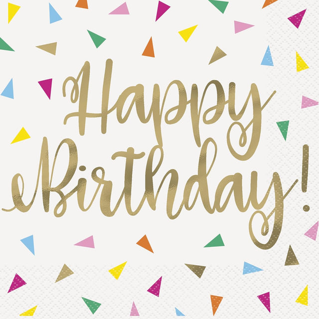 Unique Patterned Square Party Napkins - Triangle Birthday, 16 count-011179261925-LR-359562-1-LR eShop