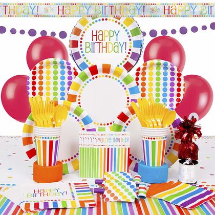 Unique Rainbow Birthday Party Hats, 8 count-011179471218-LR-307212-3-LR eShop