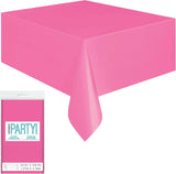 Unique Solid Rectangular Plastic Table Cover, 54" x 108" - Hot Pink-011179050826-LR-326830-2-LR eShop
