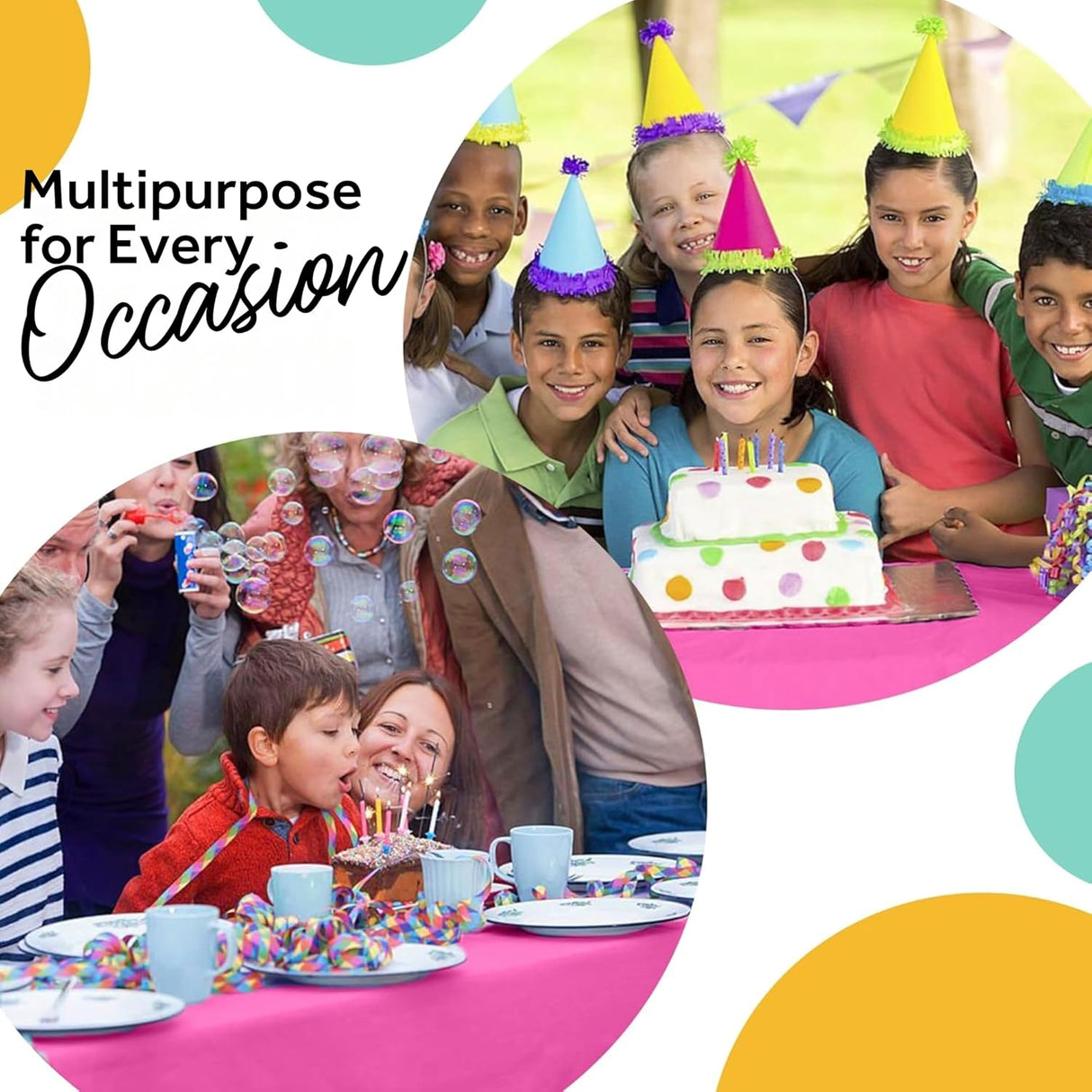 Unique Solid Rectangular Plastic Table Cover, 54" x 108" - Hot Pink-011179050826-LR-326830-7-LR eShop