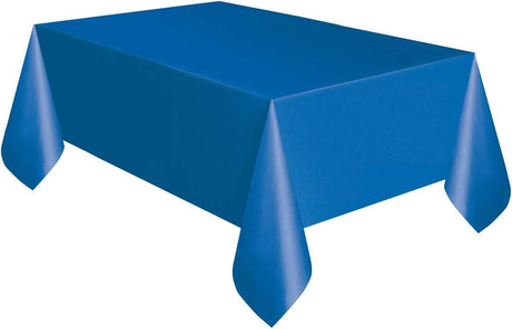 Unique Solid Rectangular Plastic Table Cover, 54" x 108" - Royal Blue-011179050857-LR-326832-2-LR eShop