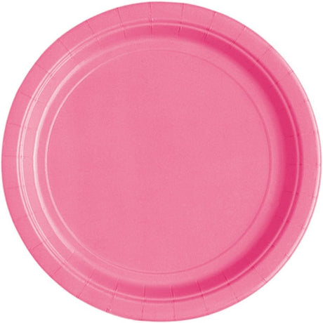 Unique Solid Round 7" Paper Plates - Hot Pink, 20 count-011179314348-LR-359568-1-LR eShop