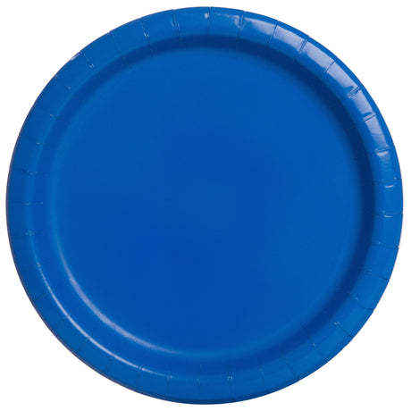 Unique Solid Round 7" Paper Plates - Royal Blue, 20 count-011179314744-LR-359570-1-LR eShop