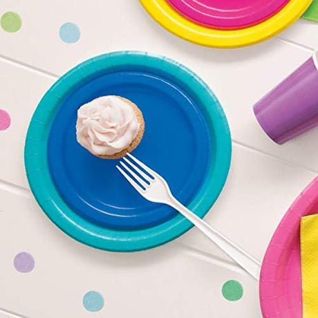 Unique Solid Round 7" Paper Plates - Royal Blue, 20 count-011179314744-LR-359570-2-LR eShop