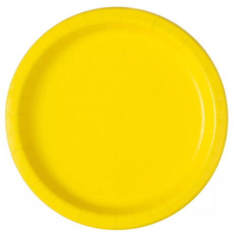 Unique Solid Round 9" Paper Plates - Neon Yellow, 16 count-011179991556-LR-359599-1-LR eShop