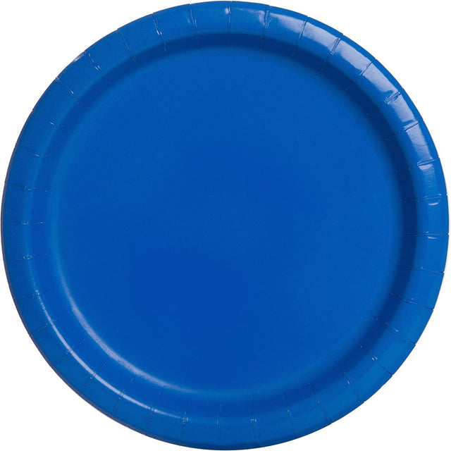 Unique Solid Round 9" Paper Plates - Royal Blue, 16 count-011179317707-LR-359571-1-LR eShop