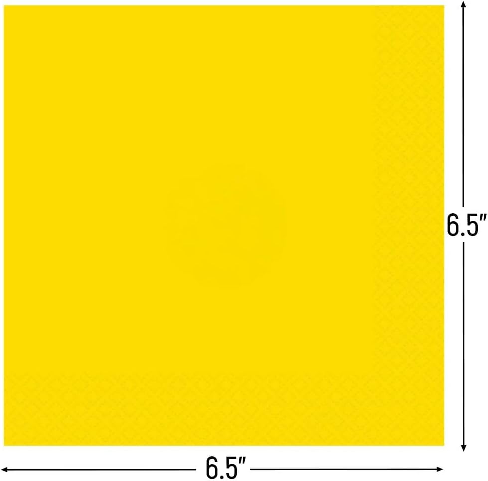 Unique Solid Square Party Napkins - Neon Yellow, 20 count-011179992027-LR-359600-3-LR eShop