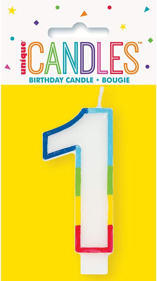 Unique Vibrant Rainbow Border Birthday Candle - Number 1-011179199419-LR-359548-1-LR eShop
