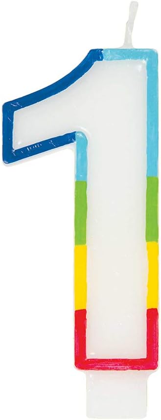 Unique Vibrant Rainbow Border Birthday Candle - Number 1-011179199419-LR-359548-2-LR eShop