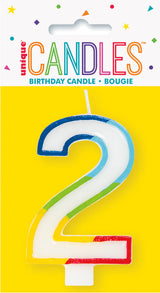 Unique Vibrant Rainbow Border Birthday Candle - Number 2-011179199426-LR-359549-1-LR eShop