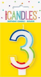 Unique Vibrant Rainbow Border Birthday Candle - Number 3-011179199433-LR-359550-1-LR eShop