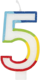 Unique Vibrant Rainbow Border Birthday Candle - Number 5-011179199457-LR-359552-2-LR eShop