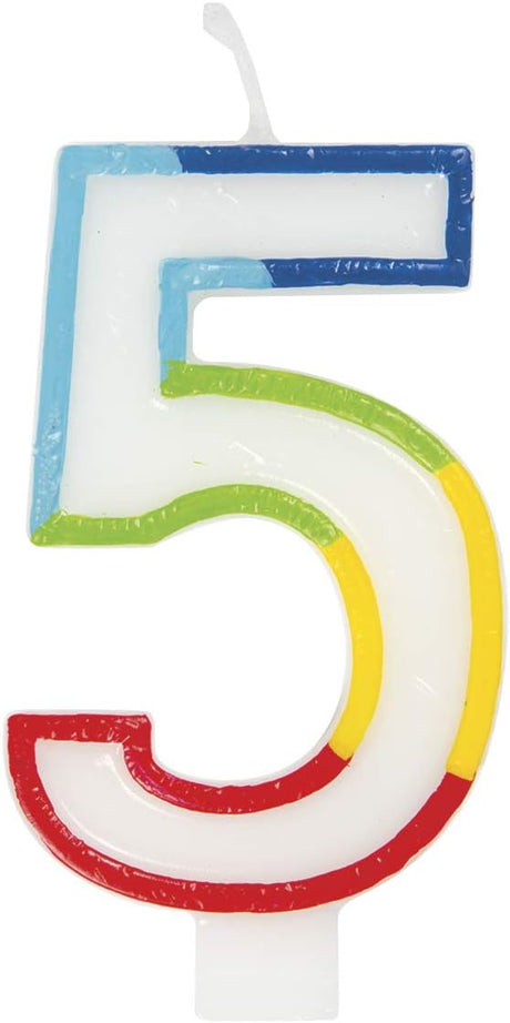 Unique Vibrant Rainbow Border Birthday Candle - Number 5-011179199457-LR-359552-2-LR eShop