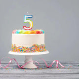 Unique Vibrant Rainbow Border Birthday Candle - Number 5-011179199457-LR-359552-3-LR eShop