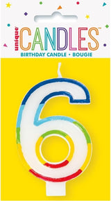 Unique Vibrant Rainbow Border Birthday Candle - Number 6-011179199464-LR-359553-1-LR eShop