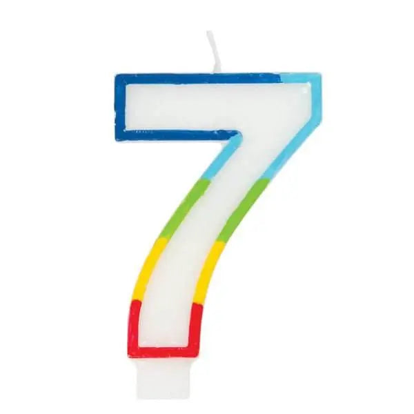 Unique Vibrant Rainbow Border Birthday Candle - Number 7-011179199471-LR-359554-2-LR eShop