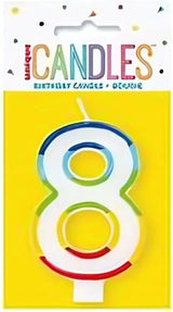Unique Vibrant Rainbow Border Birthday Candle - Number 8-011179199488-LR-359555-1-LR eShop