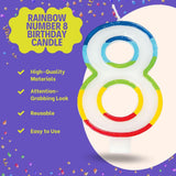 Unique Vibrant Rainbow Border Birthday Candle - Number 8-011179199488-LR-359555-4-LR eShop