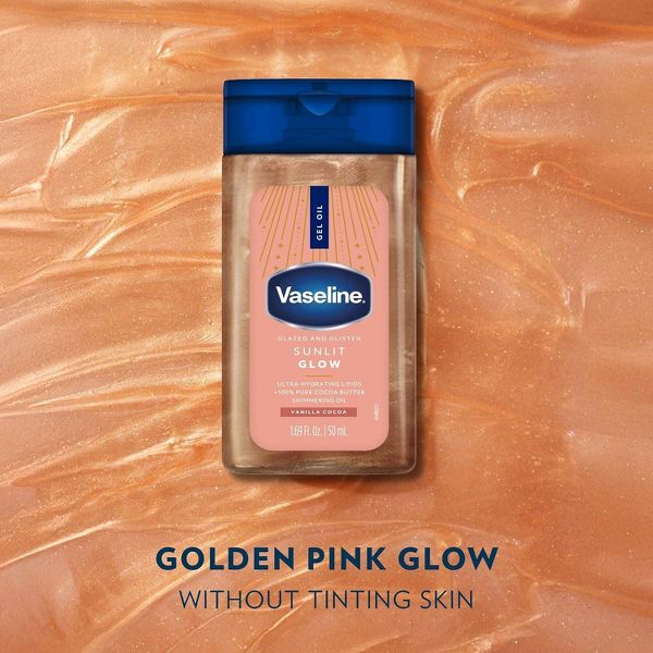 Vaseline Glazed & Glisten Shimmering Gel Body Oil - Sunlit Glow, Vanilla Cocoa, 1.69 oz-850077231476-LR-363258-3-LR eShop