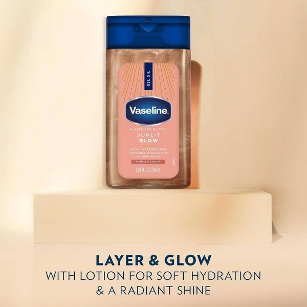 Vaseline Glazed & Glisten Shimmering Gel Body Oil - Sunlit Glow, Vanilla Cocoa, 1.69 oz-850077231476-LR-363258-5-LR eShop
