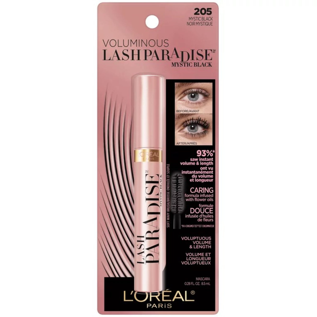 L'Oreal Paris Voluminous Lash Paradise Mascara, Mystic Black, 0.28 fl. oz.