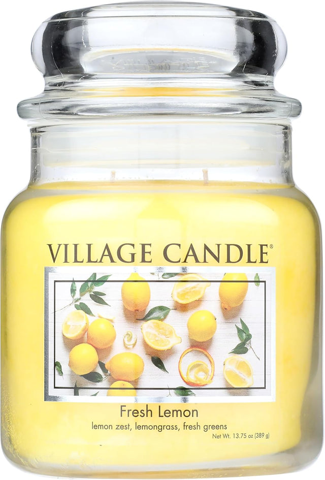 Village Candle Medium Glass Apothecary Jar Candle - Fresh Lemon-602406641667-LR-339970-1-LR eShop