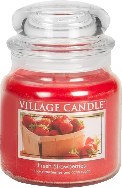 Village Candle Medium Glass Apothecary Jar Candle - Fresh Strawberries-602406602828-LR-322058-1-LR eShop