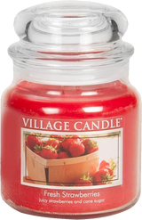 Village Candle Medium Glass Apothecary Jar Candle - Fresh Strawberries-602406602828-LR-322058-1-LR eShop