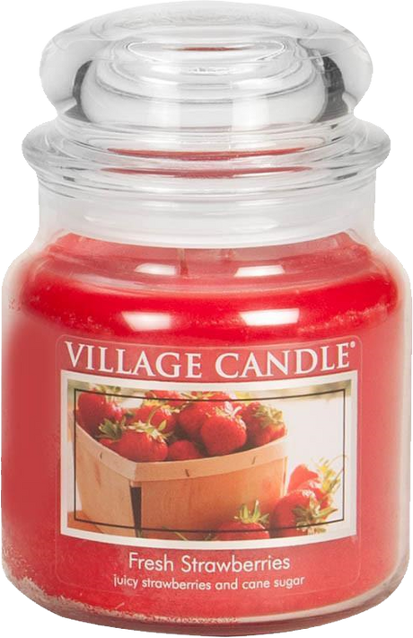 Village Candle Medium Glass Apothecary Jar Candle - Fresh Strawberries-602406602828-LR-322058-1-LR eShop