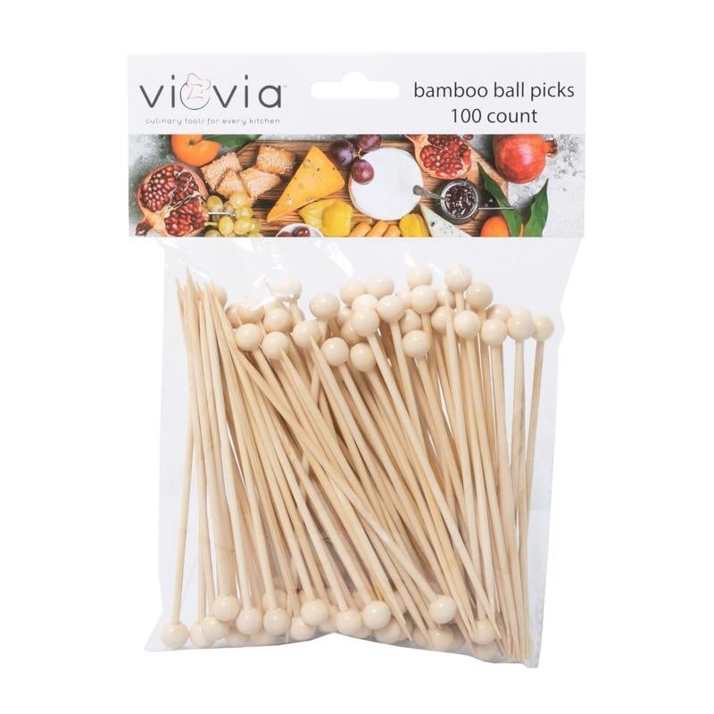 Viovia Beige Bamboo Ball Appetizer Pick 100ct-840264917054-LR-357074-1-LR eShop