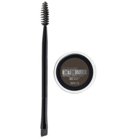 Maybelline TattooStudio Brow Pomade Long Lasting, Buildable, Eyebrow Makeup, Black Brown, 0.106 oz.