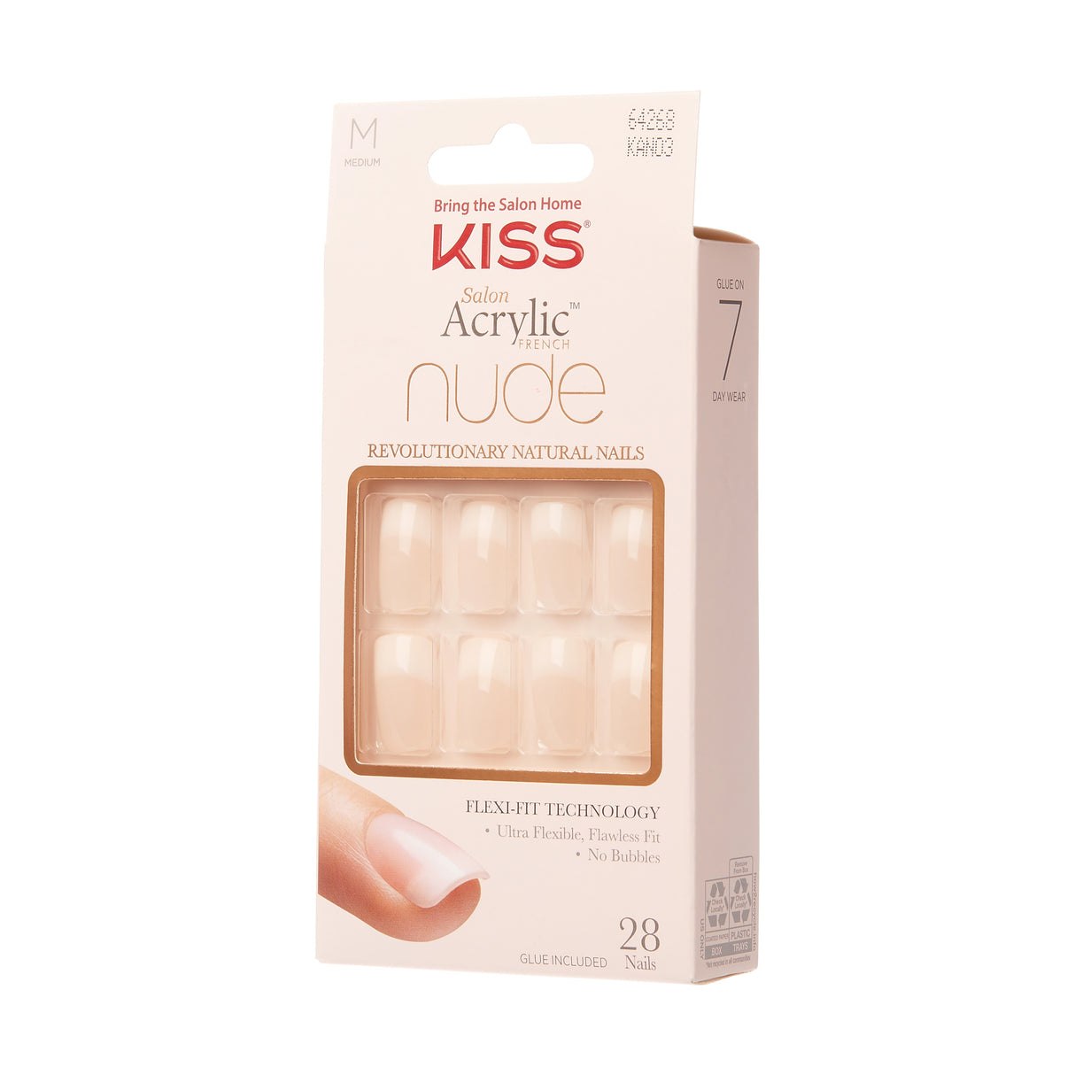 KISS Salon Acrylic French Nude Nails, Medium KAN03