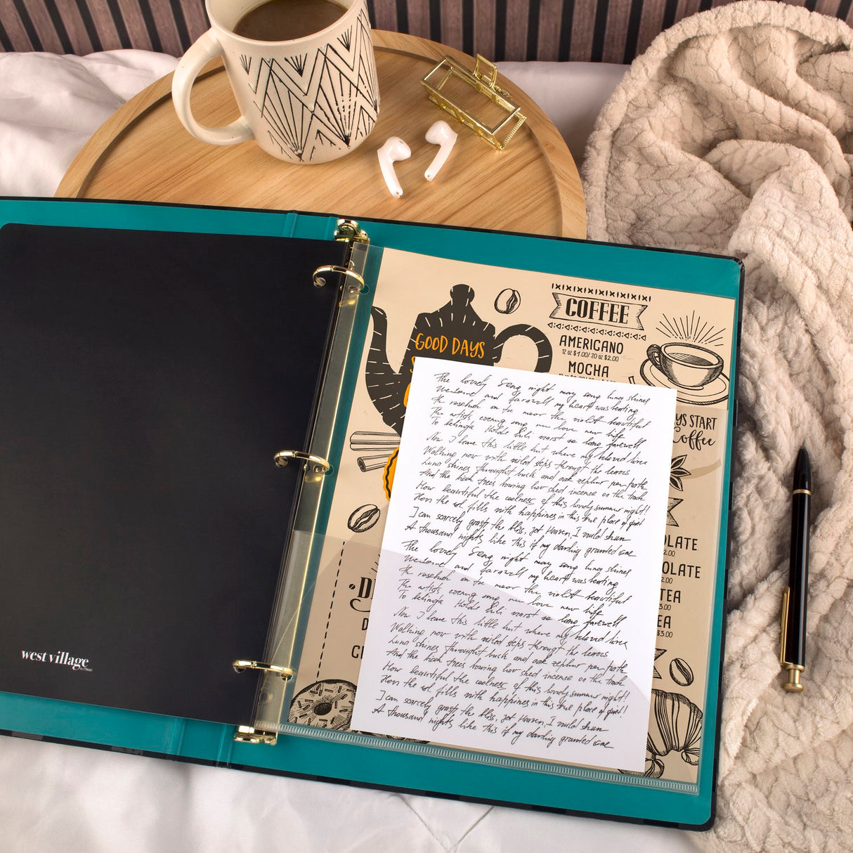 West Village by Mead Large 3-Ring Binder with Notebook - Black, 9.75" x 12.5"-071723247065-LR-361594-4-LR eShop