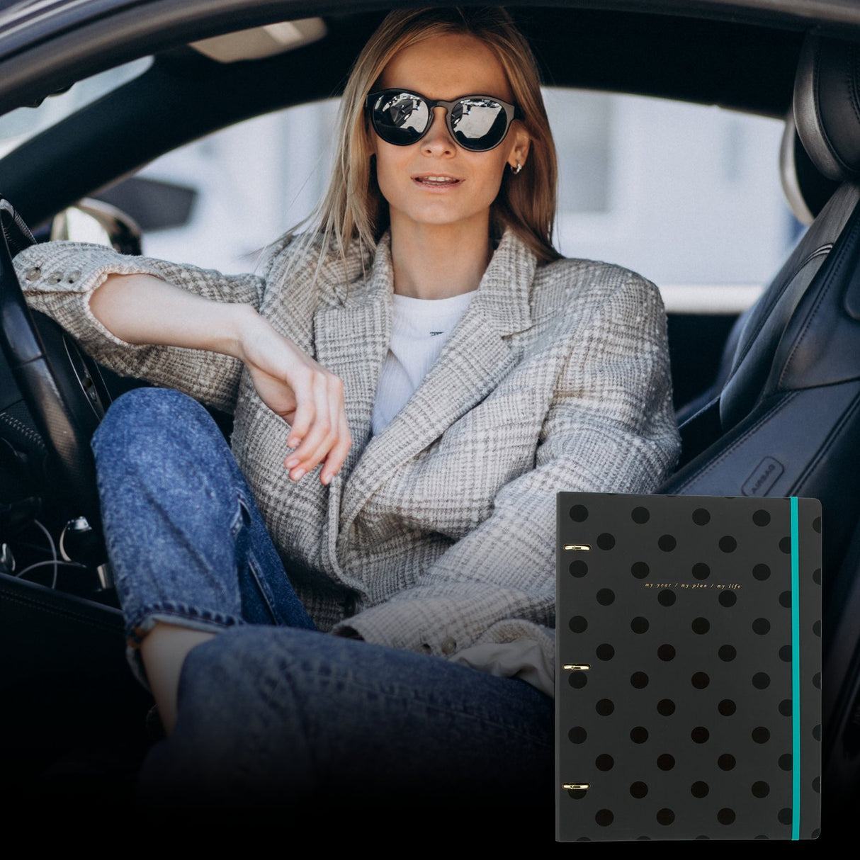 West Village by Mead Large 3-Ring Binder with Notebook - Black, 9.75" x 12.5"-071723247065-LR-361594-6-LR eShop