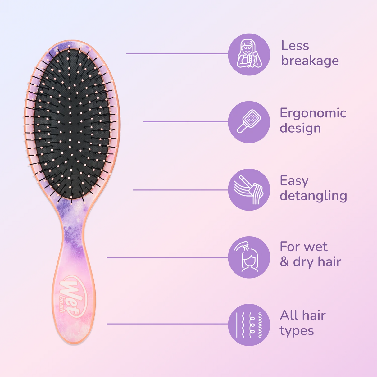 Wet Brush Original Detangler Hair Brush - Pearl White-736658490329-LR-359895-5-LR eShop