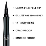 L'Oreal Paris Infallible Super Slim Long-Lasting Liquid Eyeliner, Black, 0.034 fl. oz.