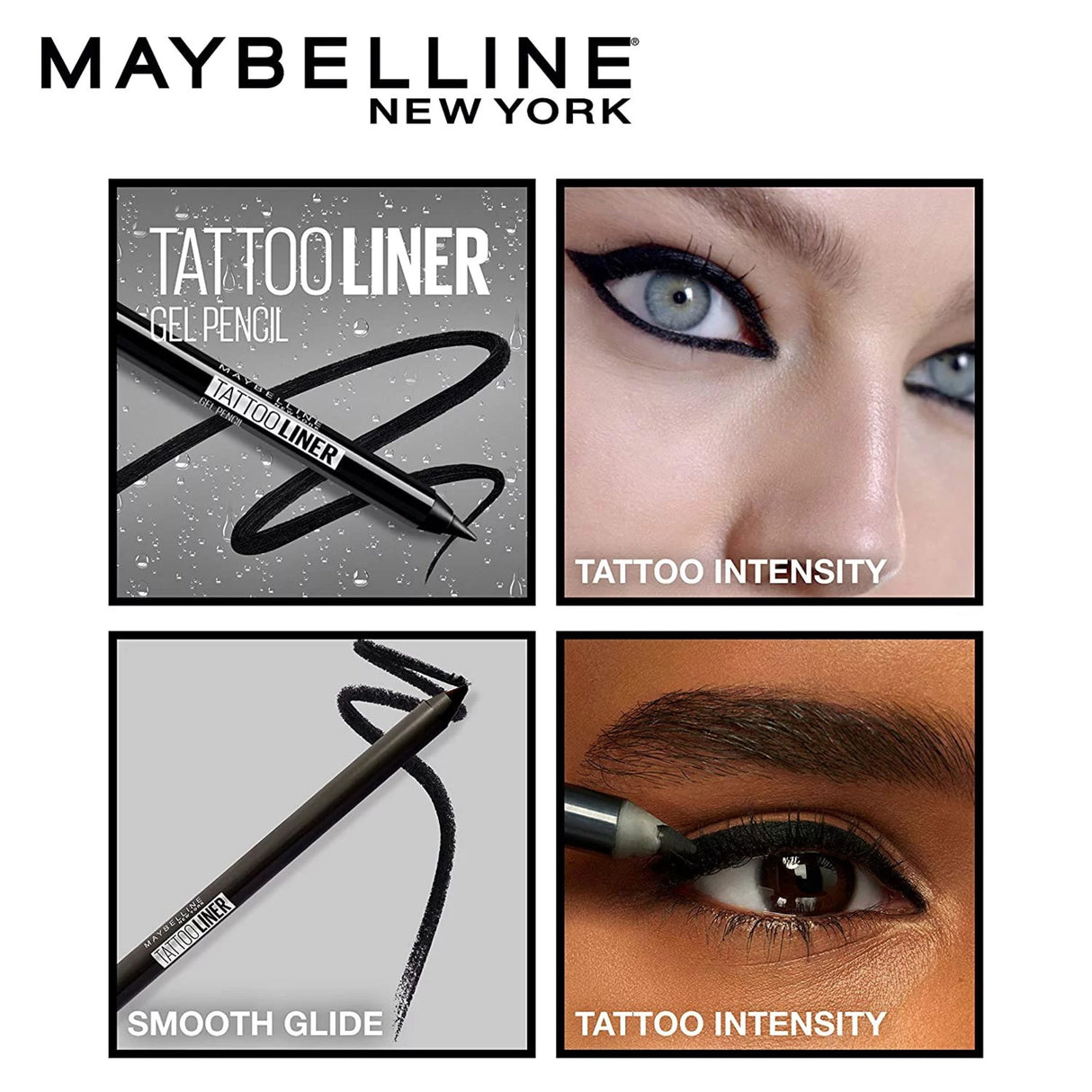 Maybelline TattooStudio Sharpenable Gel Pencil Waterproof Longwear Eyeliner, Deep Onyx, 0.04 oz.