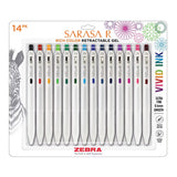 Zebra 14ct Sarasa R Rich Retractable Gel Pen Assorted Colors-045888477148-LR-363183-1-LR eShop