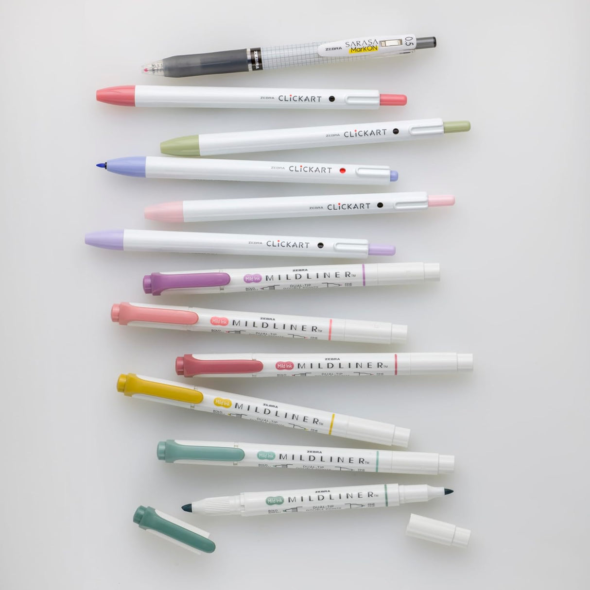 Zebra Journaling Set asst 12pk Assorted - Mildliner Highlighter (6), Clickart (5), Mark On (1)-045888140127-LR-362595-4-LR eShop