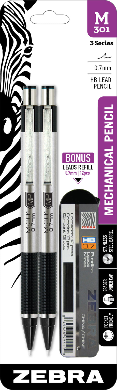 Zebra M-301 Mechanical Pencil With Bonus Lead - Assorted, 2 count-045888541726-LR-340558-1-LR eShop