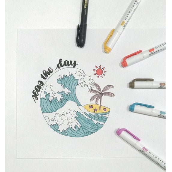 Zebra Mildliner Double Ended Creative Marker - Blue-045888781207-LR-330995-7-LR eShop