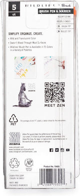 Zebra Mildliner Refresh Ink Double Ended Brush Pen and Marker, 5 pack-045888794054-LR-358291-3-LR eShop